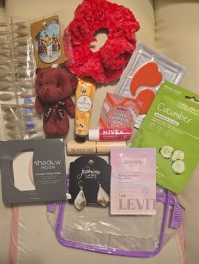 Beauty & Self-Care Bundle with Red Scrunchie